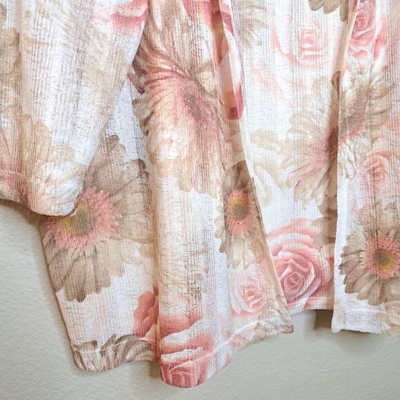 Alfred Dunner Women Combo Top Cardigan With Tank Floral Roses Size Plus 2X - Picture 5 of 9